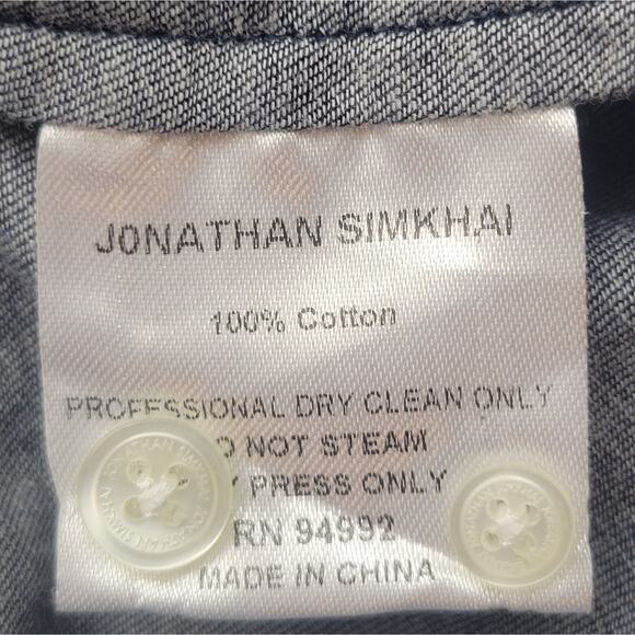Jonathan Simkhai sleeveless denim chambray button up shirt size medium - Picture 5 of 5
